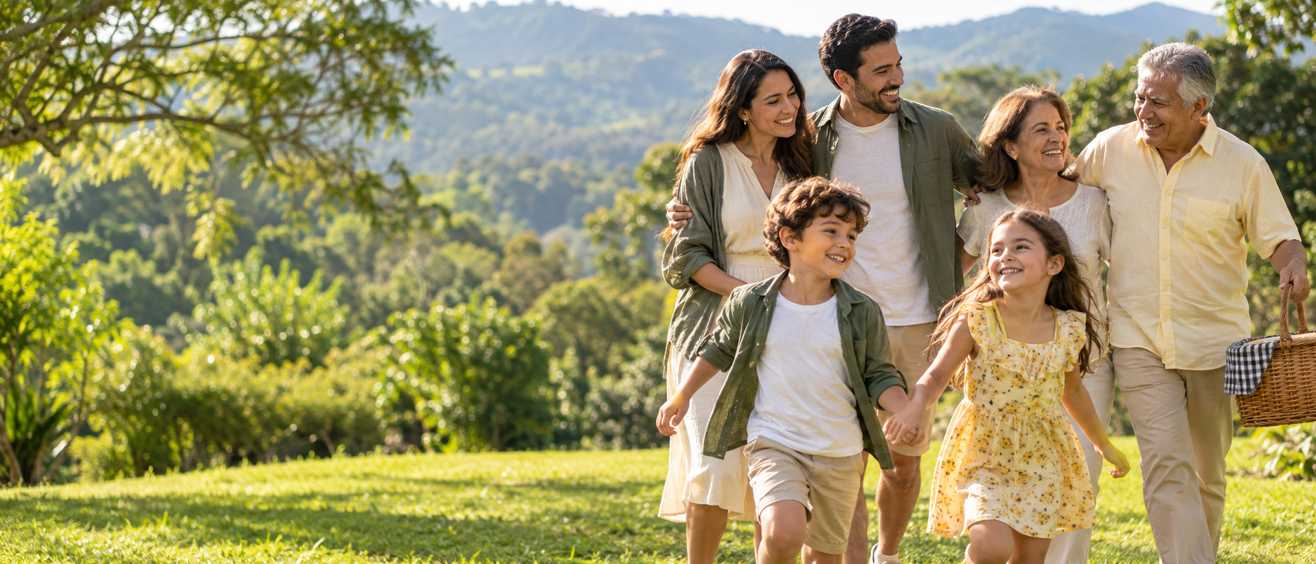 Imagen ilustrativa de una familia compartiendo al aire libre
