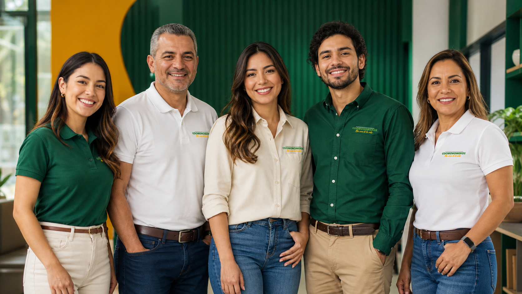 Equipo de Coomonómeros mirando de frente