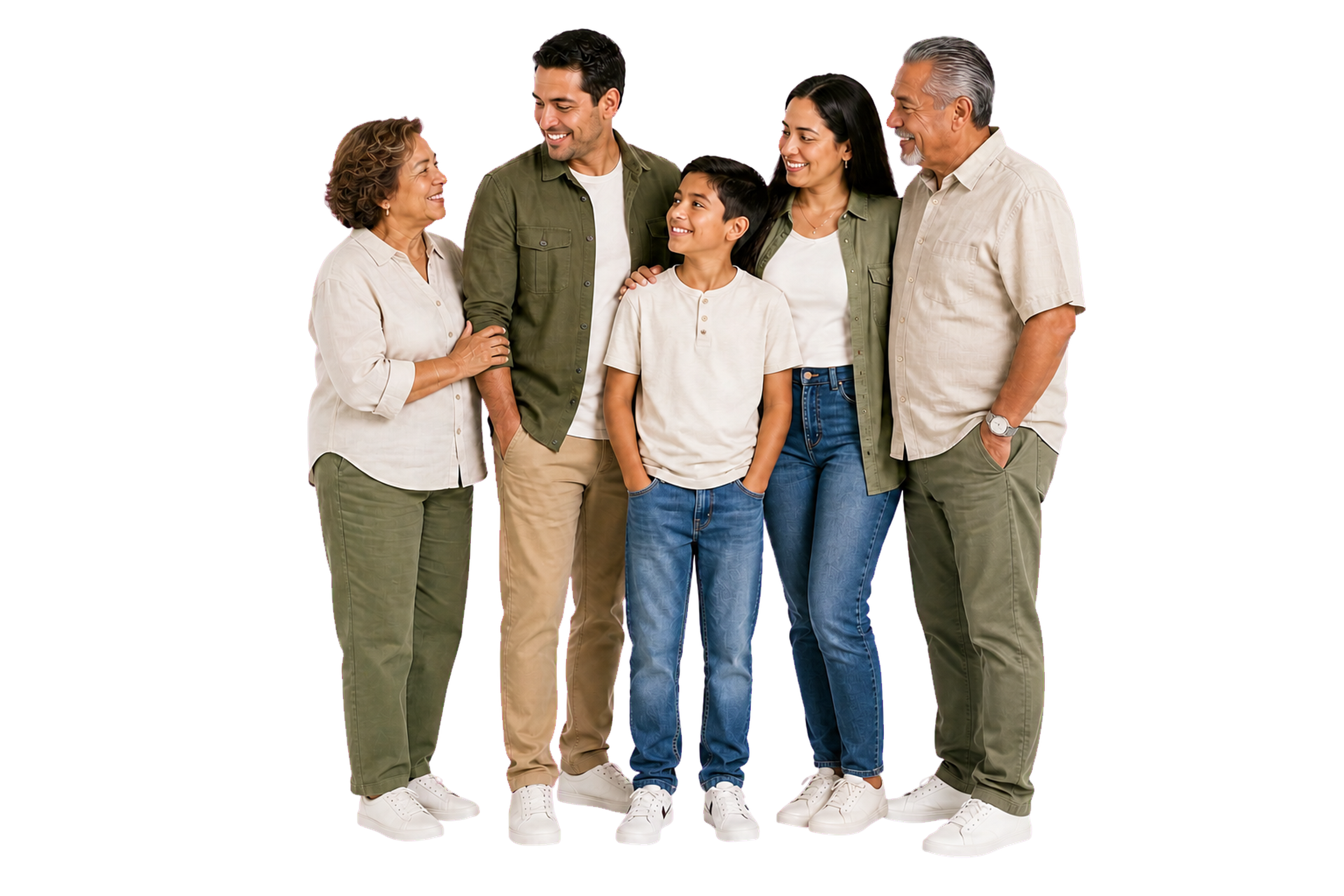 Familia multigeneracional compartiendo un momento cercano